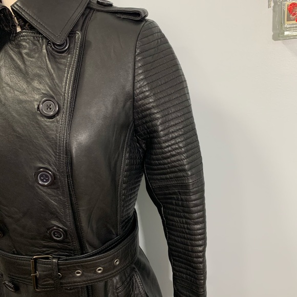 FZ Merchandise Double Breasted Belted Moto Leather Coat Size XS - Picture 6 of 13